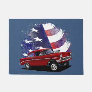 Amerikanische Flagge und Gasser Fußmatte