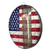 Amerikanische Flagge und Gelbe Schleife Dartscheibe (Vorderseite rechts)