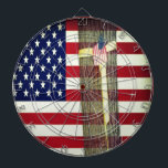 Amerikanische Flagge und gelbes Band Dartscheibe<br><div class="desc">Flaggebullauge!!!!!</div>