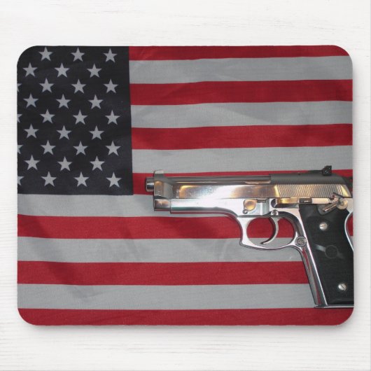 Amerikanische Flagge und Gewehr Mousepad (Vorne)