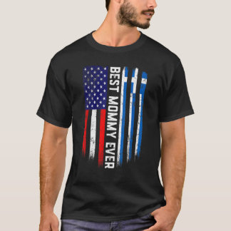 Amerikanische Flagge und Griechenland-Flagge Beste T-Shirt