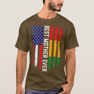 Amerikanische Flagge und Guinea Flag Beste Mutter  T-Shirt