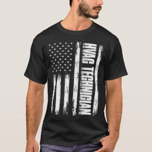 Amerikanische Flagge und HVAC-Techniker T-Shirt