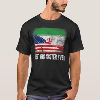 Amerikanische Flagge und Iran-Flagge Beste Big Sis T-Shirt