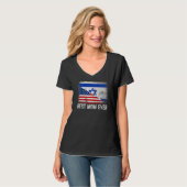 Amerikanische Flagge und Israels beste Mama je Fam T-Shirt (Vorderseite Vollansicht)