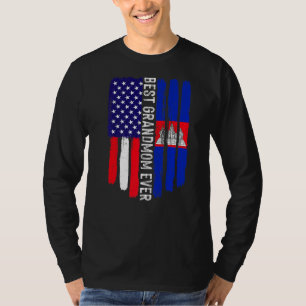 Amerikanische Flagge und Kambodscha-Flagge Beste G T-Shirt