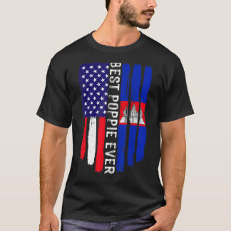Amerikanische Flagge und Kambodscha-Flagge Beste P T-Shirt