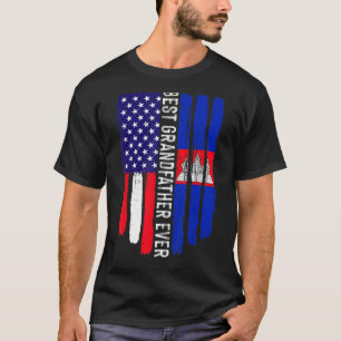 Amerikanische Flagge und Kambodscha-Flagge Bester T-Shirt