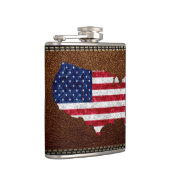 Amerikanische Flagge und Karte Flachmann (Rechts)