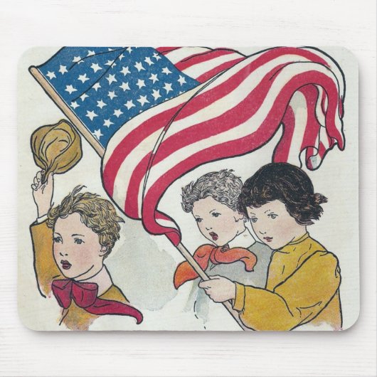Amerikanische Flagge und Kinder Mousepad (Vorne)