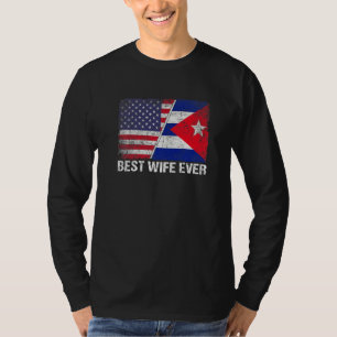 Amerikanische Flagge und kubanische Flagge Beste E T-Shirt