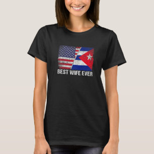 Amerikanische Flagge und kubanische Flagge Beste E T-Shirt