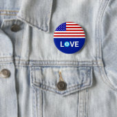 Amerikanische Flagge und Liebe mit demokratischem  Button (Beispiel)