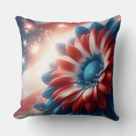 Amerikanische Flagge und Patriotische Daisien Kissen