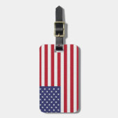Amerikanische Flagge und persönliche Informationen Gepäckanhänger (Vorderseite vertikal)