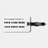 Amerikanische Flagge und persönliche Informationen Gepäckanhänger (Rückseite horizontal)