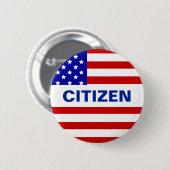 Amerikanische Flagge und redaktioneller Text Button (Vorne & Hinten)