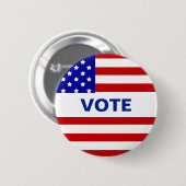 Amerikanische Flagge und redaktioneller Wortlaut d Button (Vorne & Hinten)