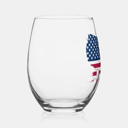 Amerikanische Flagge und rot-weiß-blaue Karte Weinglas Ohne Stiel (Rechts)