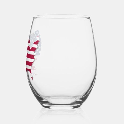 Amerikanische Flagge und rot-weiß-blaue Karte Weinglas Ohne Stiel (Links)