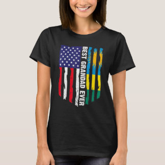 Amerikanische Flagge und Ruanda beste Flagge je T-Shirt