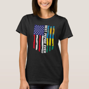 Amerikanische Flagge und Ruanda beste Pepaw-Flagge T-Shirt