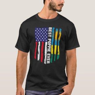 Amerikanische Flagge und Ruanda beste Poppie je Pa T-Shirt