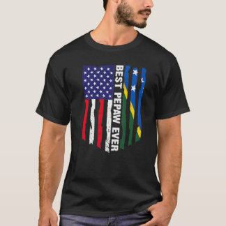 Amerikanische Flagge und Salomonen-Flagge Bestes P T-Shirt
