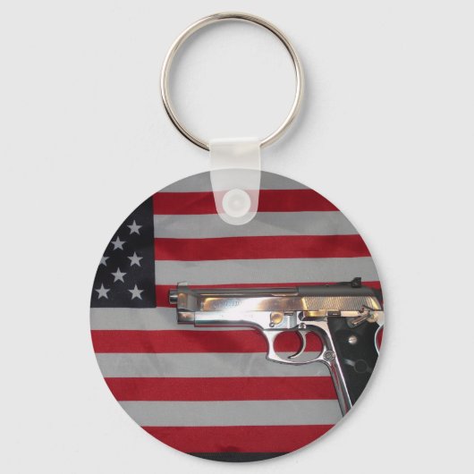 Amerikanische Flagge und Schlüsselanhänger von Gun (Vorderseite)