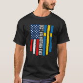 Amerikanische Flagge und Schwedenflagge Bester Gro T-Shirt (Vorderseite)