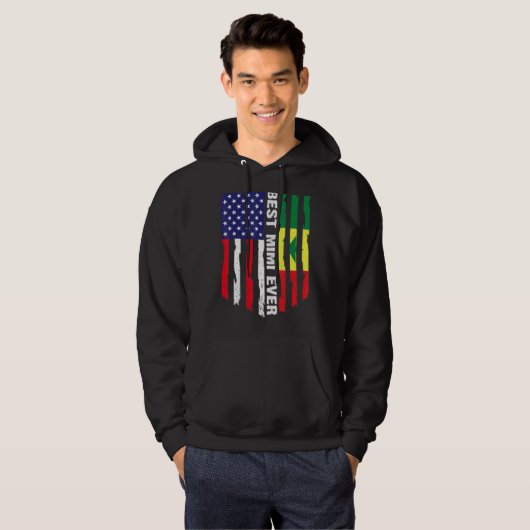 Amerikanische Flagge und Senegal-Flagge Beste Mimi Hoodie (Vorne ganz)