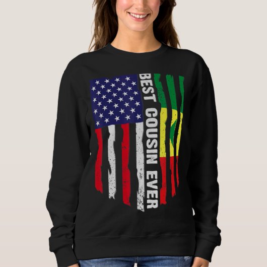 Amerikanische Flagge und Senegal-Flagge Bester Cou Sweatshirt (Vorderseite)