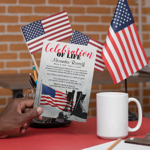 Amerikanische Flagge und Stiefel Lebensfeier Einladung