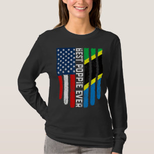 Amerikanische Flagge und Tansania Flag Beste Poppi T-Shirt
