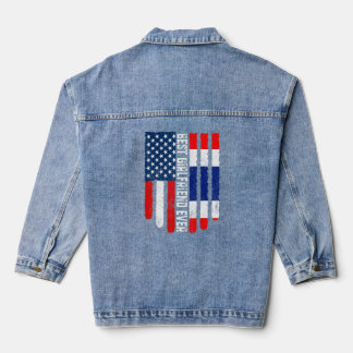 Amerikanische Flagge und Thailändische Flagge Best Jeansjacke