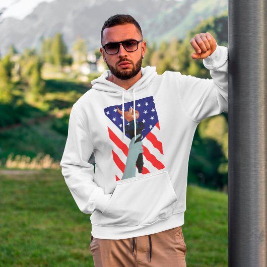 Amerikanische Flagge und Torch Mens Hoodie