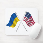 Amerikanische Flagge und ukrainische Flagge Mousepad (Mit Mouse)