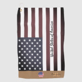 Amerikanische Flagge und Vereinigte Staaten mit Mo Golfhandtuch (Vorderseite)