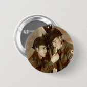 Amerikanische Flagge und Vintages militärisches Fo Button (Vorne & Hinten)