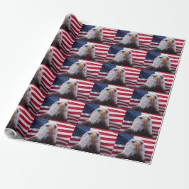 Amerikanische Flagge und Weißadler Geschenkpapier