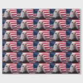 Amerikanische Flagge und Weißadler Geschenkpapier (Flach)