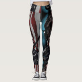 Amerikanische Flagge und zwei gekreuzte Revolver Leggings (Vorderseite)
