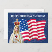 Amerikanische Flagge Unsere Lady von Fatima Firewo Postkarte (Vorne/Hinten)
