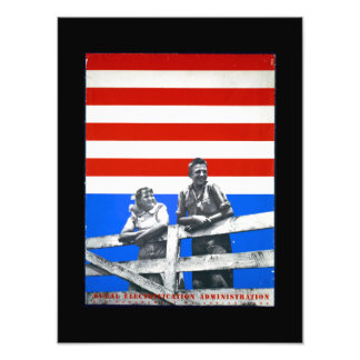 Amerikanische Flagge Unzugesicherte Vintage Fotos Fotodruck