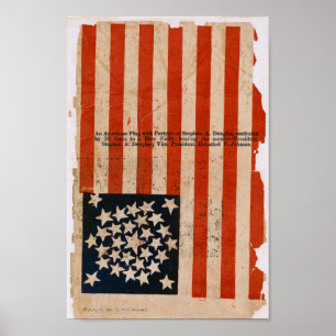 Amerikanische Flagge Unzugesicherte Vintage Fotos  Poster