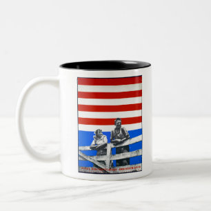 Amerikanische Flagge Unzugesicherte Vintage Fotos  Zweifarbige Tasse