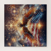 Amerikanische Flagge - US Flagge - Adler Puzzle (Horizontal)