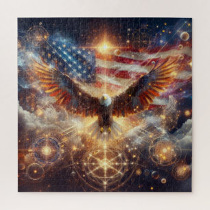 Amerikanische Flagge - US Flagge - Adler Puzzle