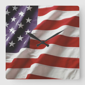 Amerikanische Flagge - US Flagge Quadratische Wanduhr