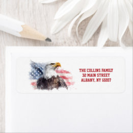 Amerikanische Flagge USA 4. Juli Rücksendeadresse